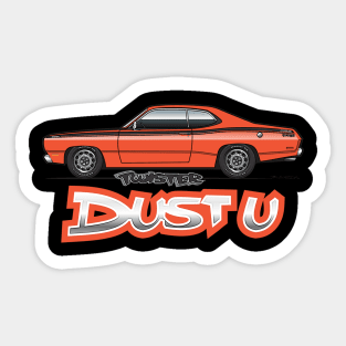 Dust U Orange Sticker